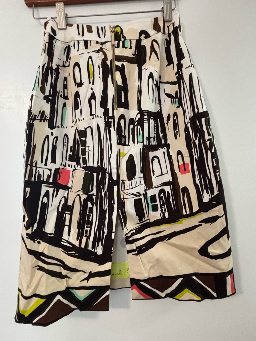 kate spade Cream Havana Graphic Midi Skirt with Mint and Yellow Accents - Picture 2 of 5